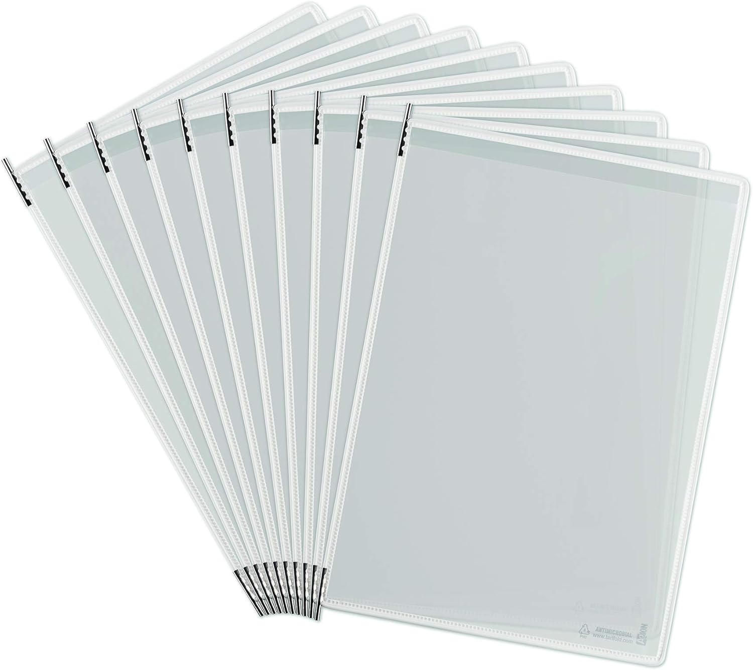 Tarifold Premium Desktop Reference and Display System with 360° Steel Rotary Base - 50 White Frame Antimicrobial Display Pockets - Letter-Size -100 Sheet Capacity (RA295W)