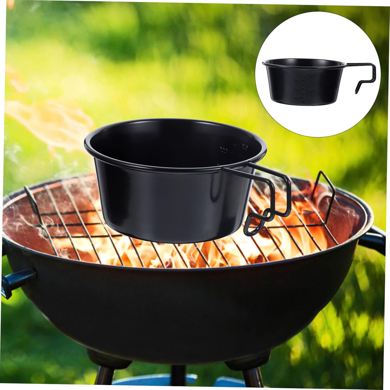 Milisten Stainless Steel Camping Cookware Lightweight Salad Bowl with Handle Durable Mugs for Outdoor Use Stainless Steel for Picnics and Travel