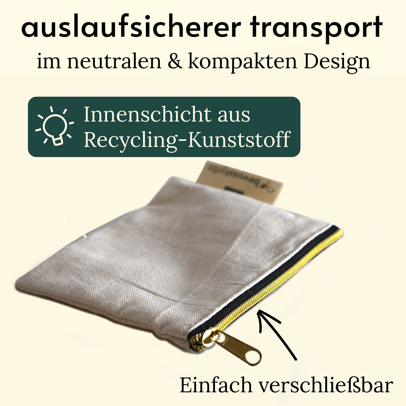 7 Bio-Stoffbinden + Wet Bag & Pflegeanleitung I 100% Bio-Baumwolle I 3-lagiger Schutz und Komfort in der Periode, Waschbare Slipeinlagen