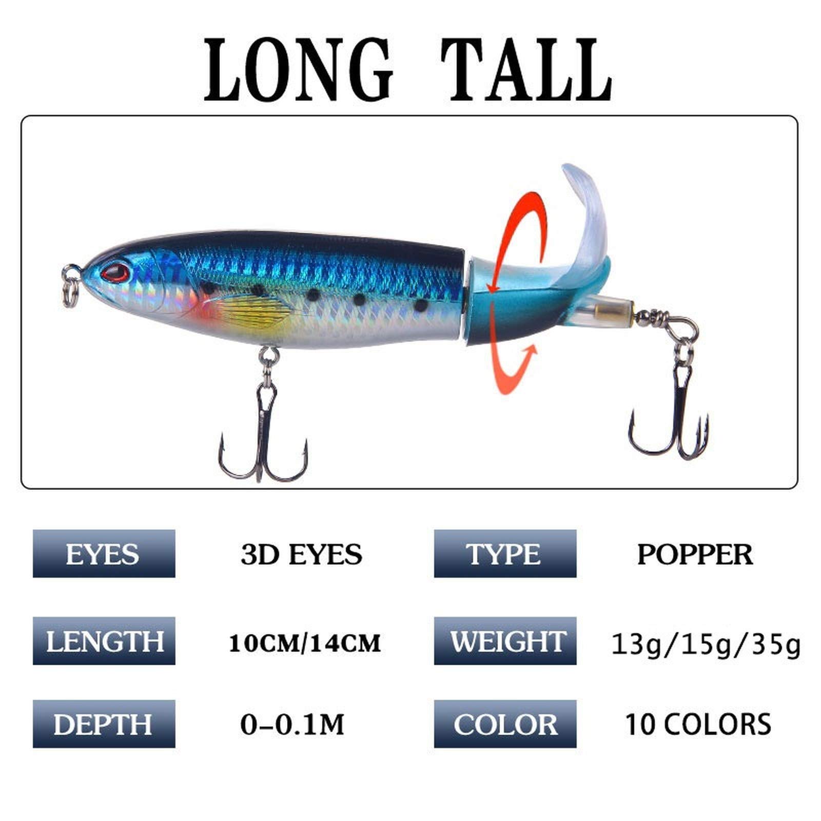 Appât de poisson - SALALIS - Queue en T - 7 pièces - 10 cm - 5.5g