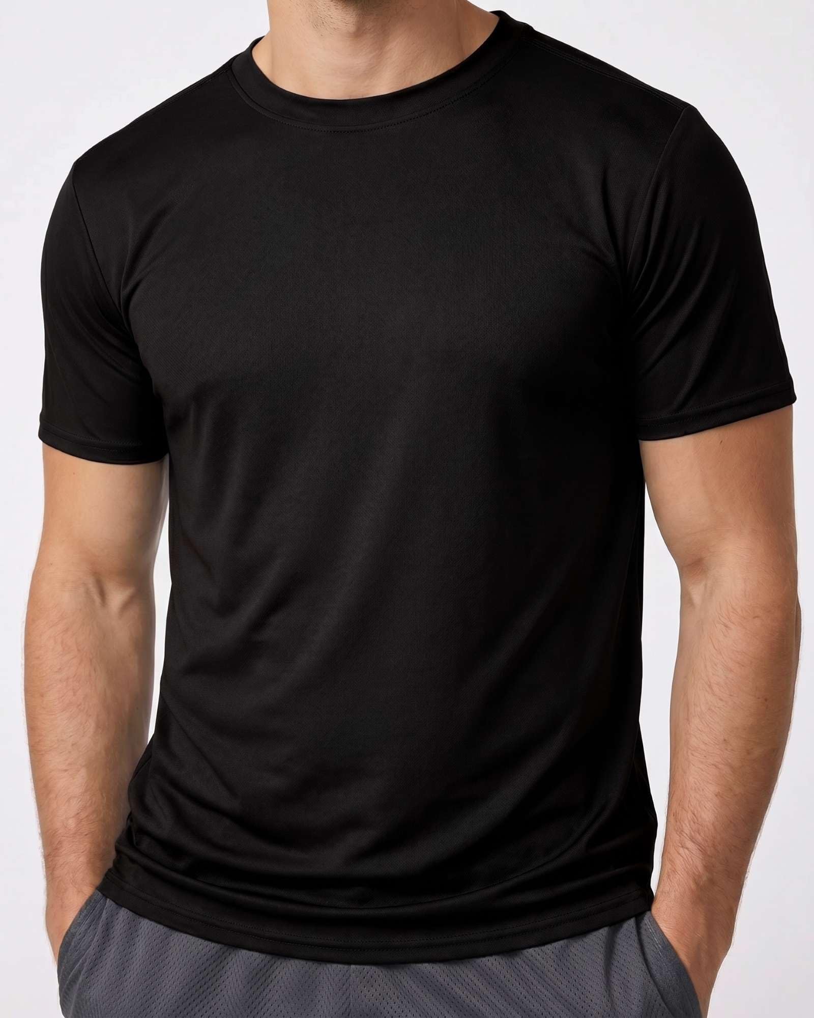 Real Essentials 5 Pack Men’s Active Quick Dry Mesh Crew Neck T Shirts | Athletic Short Sleeve Tee (Available in Big & Tall)