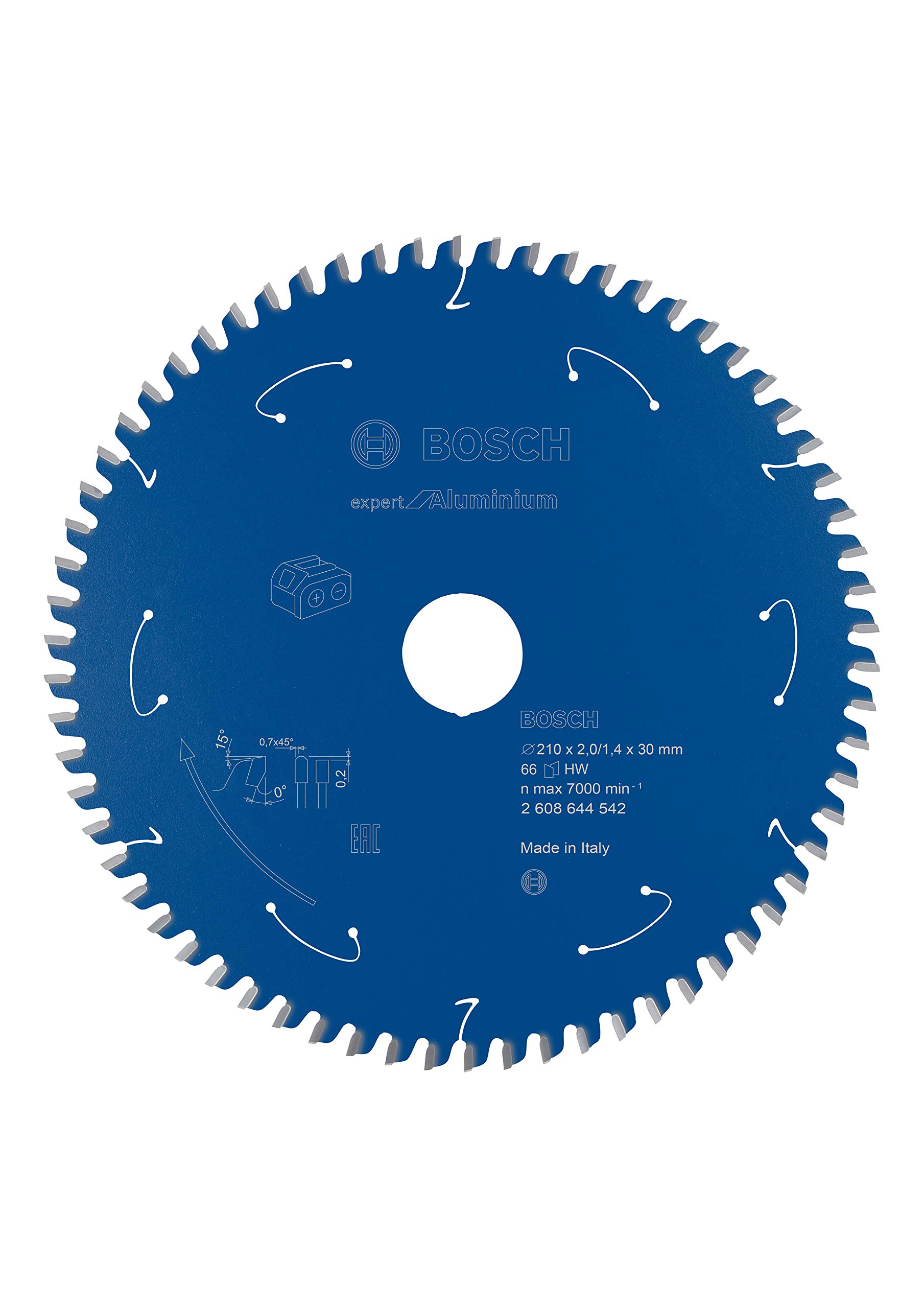 Bosch Professional Lama per sega circolare Expert for Aluminium (alluminio, 210 x 30 x 2 mm, 66 denti, accessorio per sega circolare a batteria)