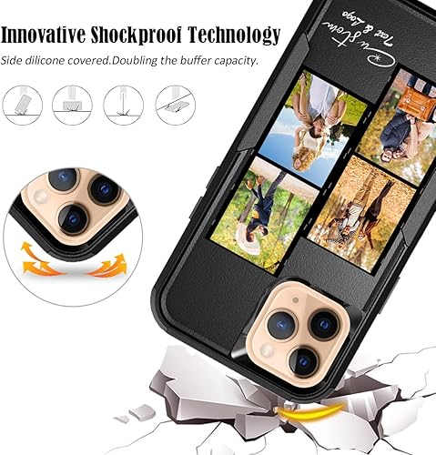 Vista 152 de Funda de fotos personalizada para Apple iPhone 11 Pro Max, patrón de collage a cuadros, personalizado para hacer imágenes en gruesa 3 híbrida Rosa