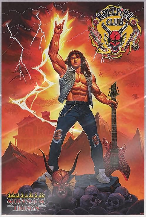 Stranger Things 4 - TV Show Poster (Hellfire Club Rock God - Eddie Munson) (Size: 24 x 36) (Laminated Poster)