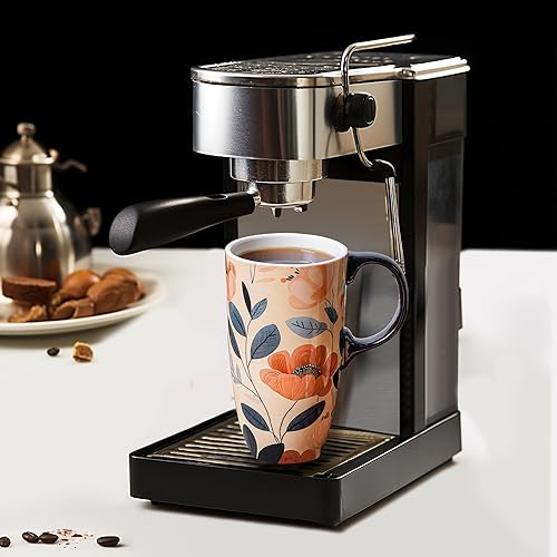 Miniatura 3 de Topadorn Taza de viaje de cerámica con tapa y asa, taza de café de cerámica con leche en caja de color de 17 onzas, tapa resistente a salpicaduras,