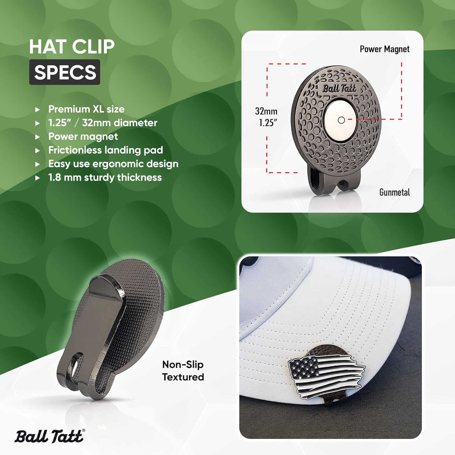 Golf Ball Stamp - Self-Inking Marker - Quick-Dry Permanent Marking Tool, No Leaks or Refills, Reusable & Waterproof Golfing Stamper - Ideal Gift for Golfers, Dads, Retirement (USA Patriot)