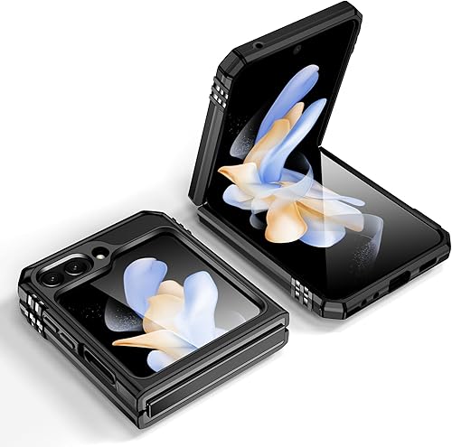 Miniatura 8 de Funda para Galaxy Z Flip 5 5 G 2023 con protector de pantalla de media pantalla, con soporte de anillo magnético [grado militar] para Galaxy Z Flip
