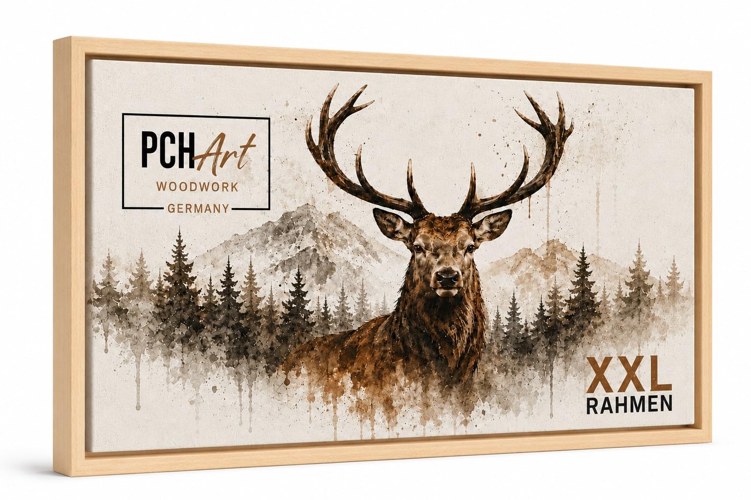 XXL Schattenfugenrahmen, 80x160 cm, Buche