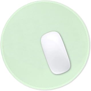 Hsurbtra Green Mouse Pad, Premium-Textured Small Round Mousepad 22 x 22 cm, Stitched Edge Anti-slip Waterproof Rubber Mouse Mat, Pretty Cute Mouse Pad for Office Home Gaming Laptop Men Women Kids