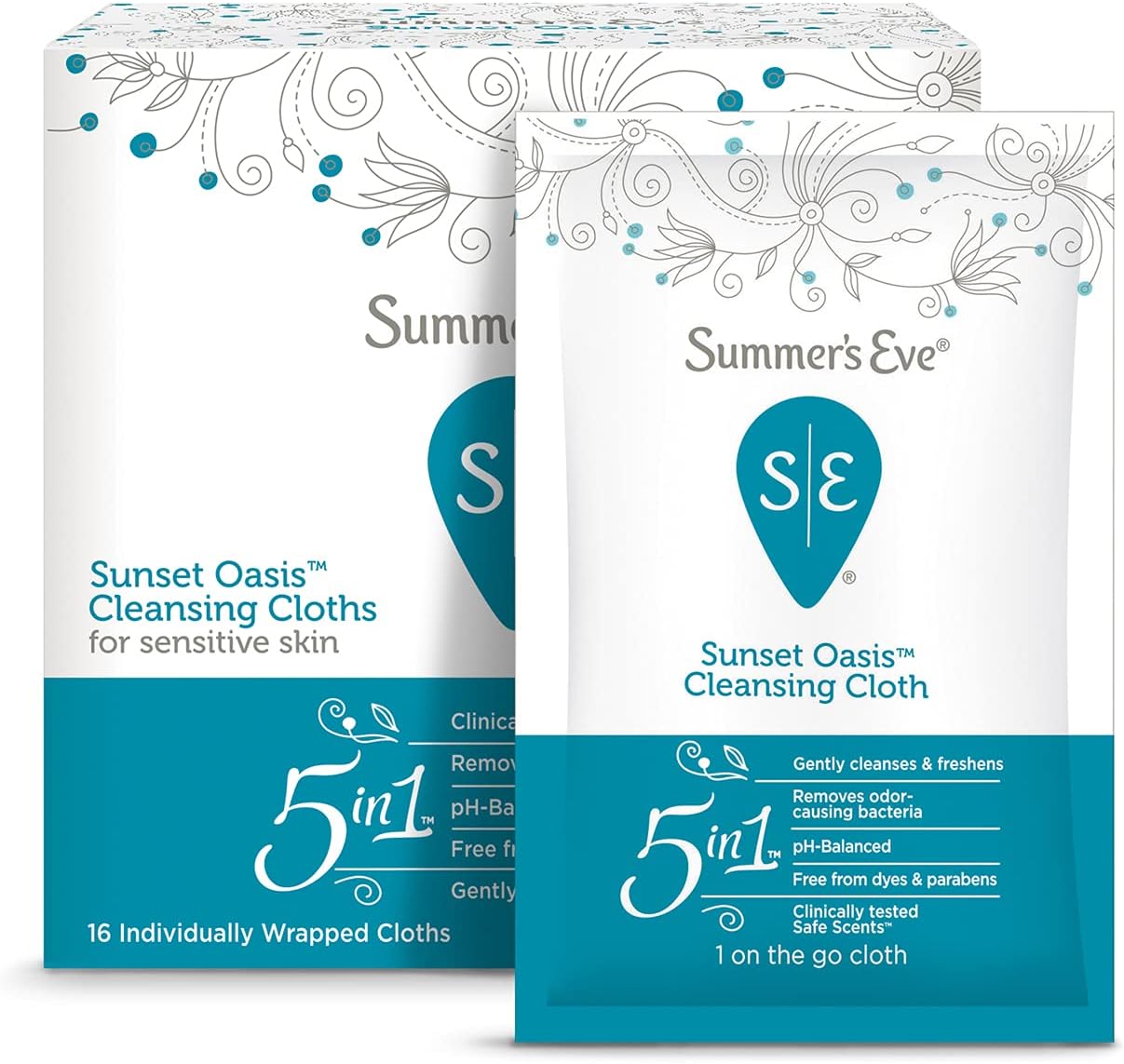 Summer's Eve Cleansing Cloths Sunset Oasis Individually Wrapped