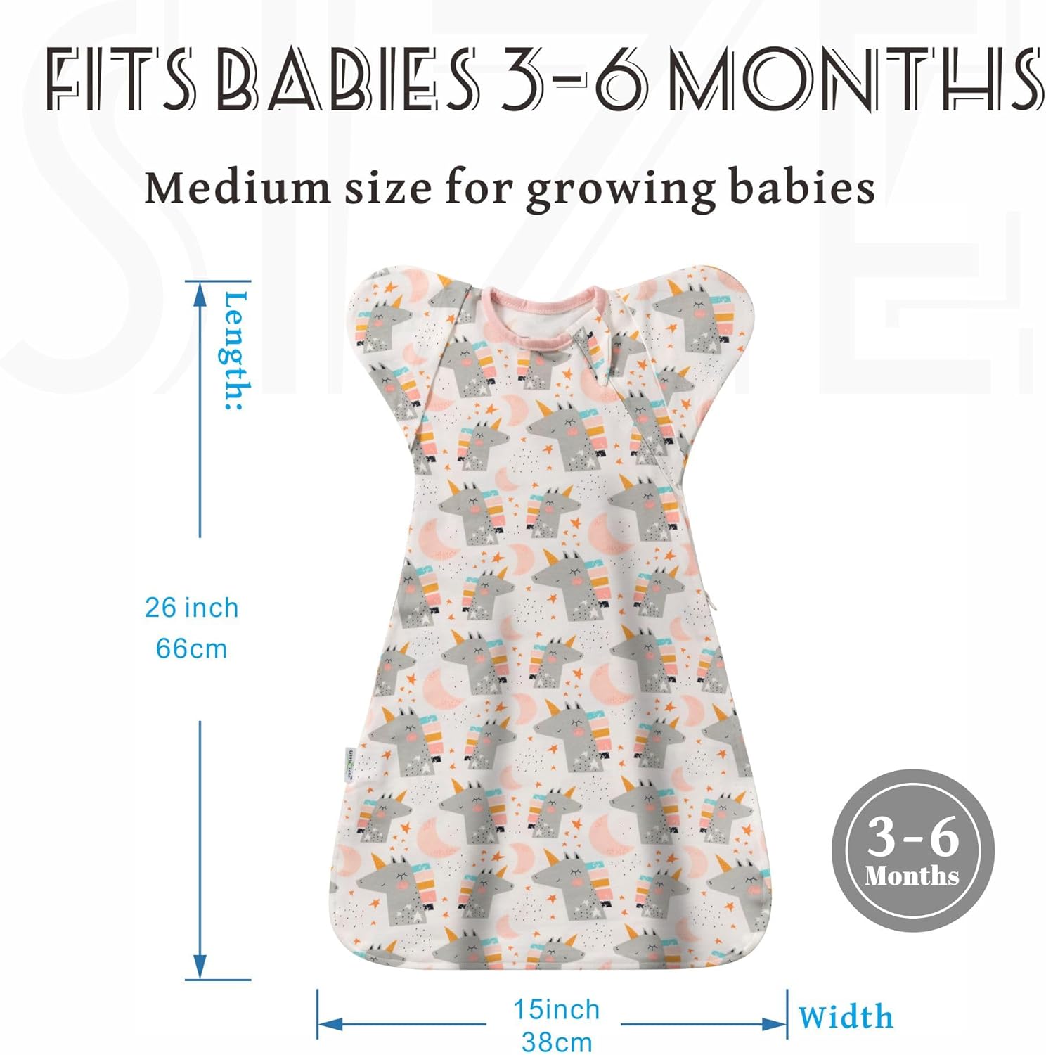 2-Pack Baby Transitional Sleep Sack, Arms-Up Sleeves Wearable Blanket for 3-6 Months, 2-Way Zipper