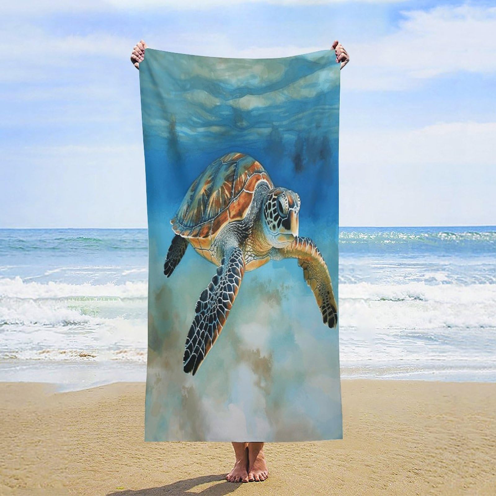 Sea Turtle - 3 toallas de baño unisex, toalla de playa ligera de secado rápido, toalla de baño para viajes, deportes, piscina, baño, camping, yoga, adultos, 160 x 80 cm