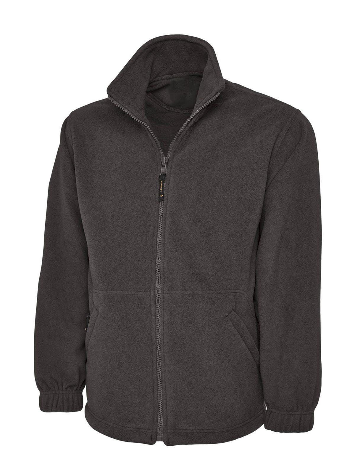 COOZO Men's Classic and Stylish Full Zip Fleece Jacket - Charcoal - 4XL