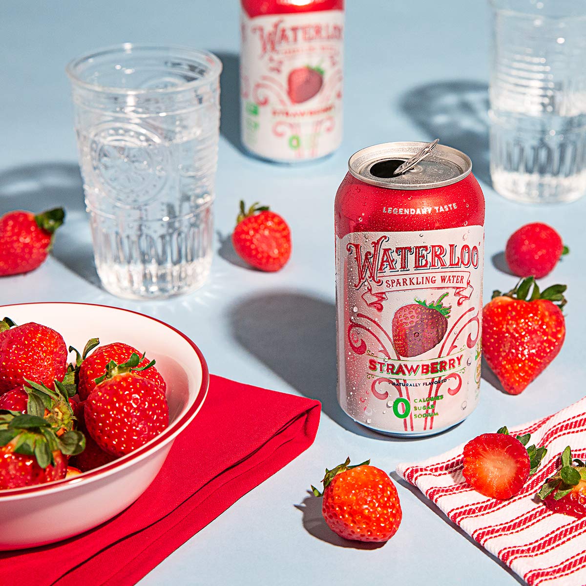 Waterloo Sparkling Water, Strawberry Naturally Flavored, Pack of 24, 12 Fl Oz Cans | Zero Calories | Zero Sugar or Artificial Sweeteners | Zero Sodium