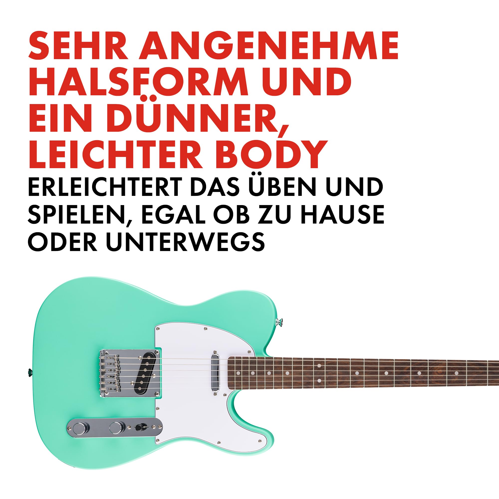 Squier by Fender Debut Collection Telecaster E-Gitarre, Laurel-Griffbrett, Weißes Schlagbrett, Seafoam Green