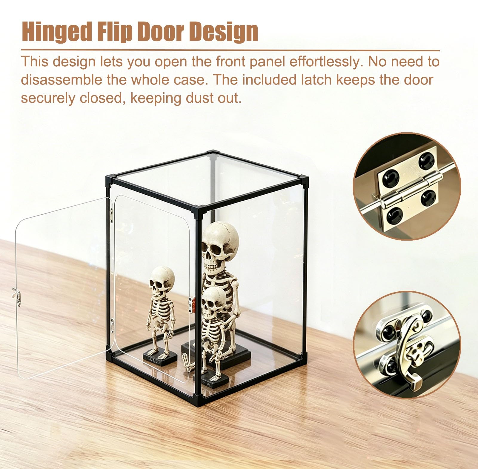 Teca Plexiglass Custodia Organizer Trasparente con Vista a 360°, Cerniera