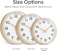 Vista 3 de AKCISOT Reloj de Pared, Reloj de Pared de Cocina Boho de 10 Pulgadas Operado por Batería Sin Tictac, Reloj Moderno Silencioso Decorativo para Grano