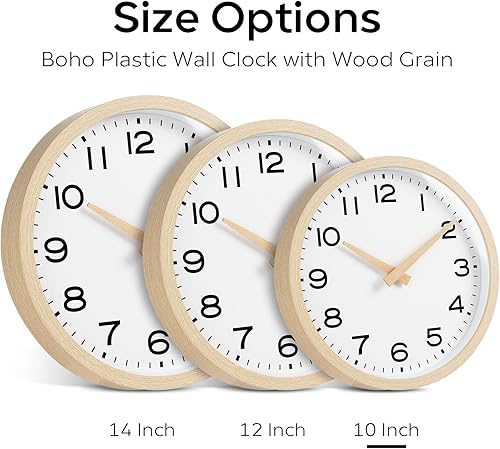 Miniatura 3 de AKCISOT Reloj de pared bohemio de cocina de 10 pulgadas, funciona con pilas, sin tictac, reloj moderno y silencioso decorativo para dormitorio,