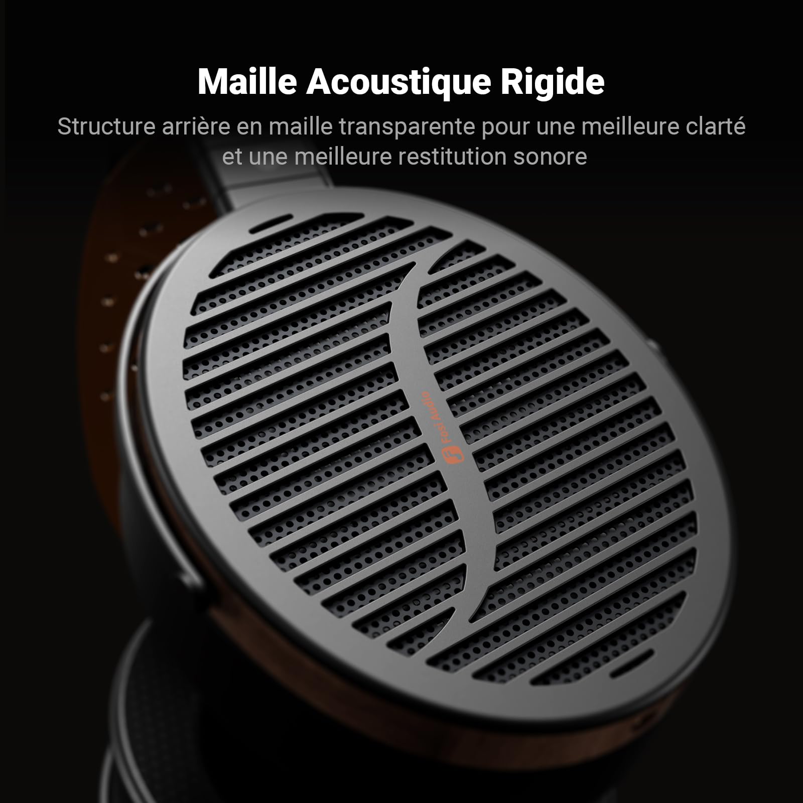 Fosi Audio i5 Casque Magnétique Planaire Ouvert avec Diaphragme Ultra-Large de 97 mm, Métal CNC et Bois de Noyer, Casque de Studio Filaire Audiophile pour Appareils Multi-Sources