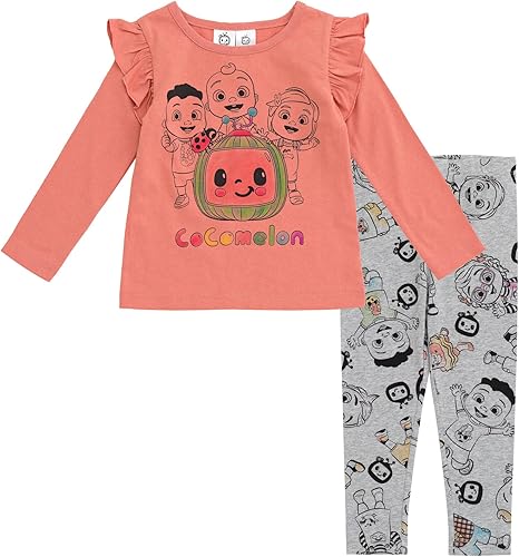 CoComelon JJ Cody Nina - Conjunto de camiseta y leggings para bebés y niños pequeños