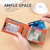 Vista 69 de RUNBOX - Carteras delgadas para hombre, cartera de piel con pinza para el dinero, cartera de bolsillo frontal con bloqueo RFID, tarjetero Negro