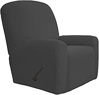 Vista 95 de Easy-Going - Funda elástica para sofá reclinable, 4 piezas, protector de muebles, sofá suave con parte inferior elástica, tela jacquard con Negro