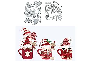 2Pcs Christmas Gnome & Snowflake Metal Cutting Dies
