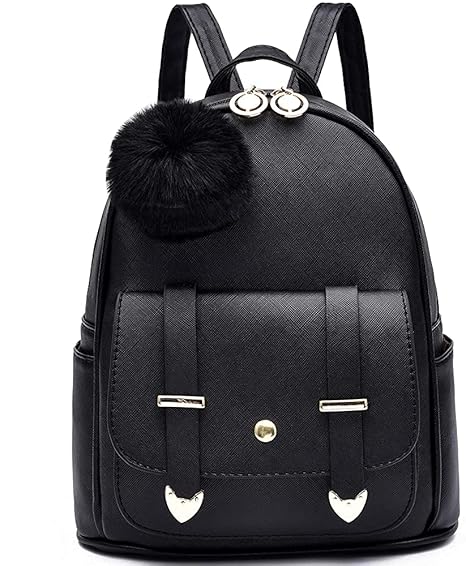 Bizanne Fashion Pom Pom Medium Size Fashion Backpack for Girls | Gift for Girls | Gift for Women | College Bag for Girls | Backpack for Girls Stylish |