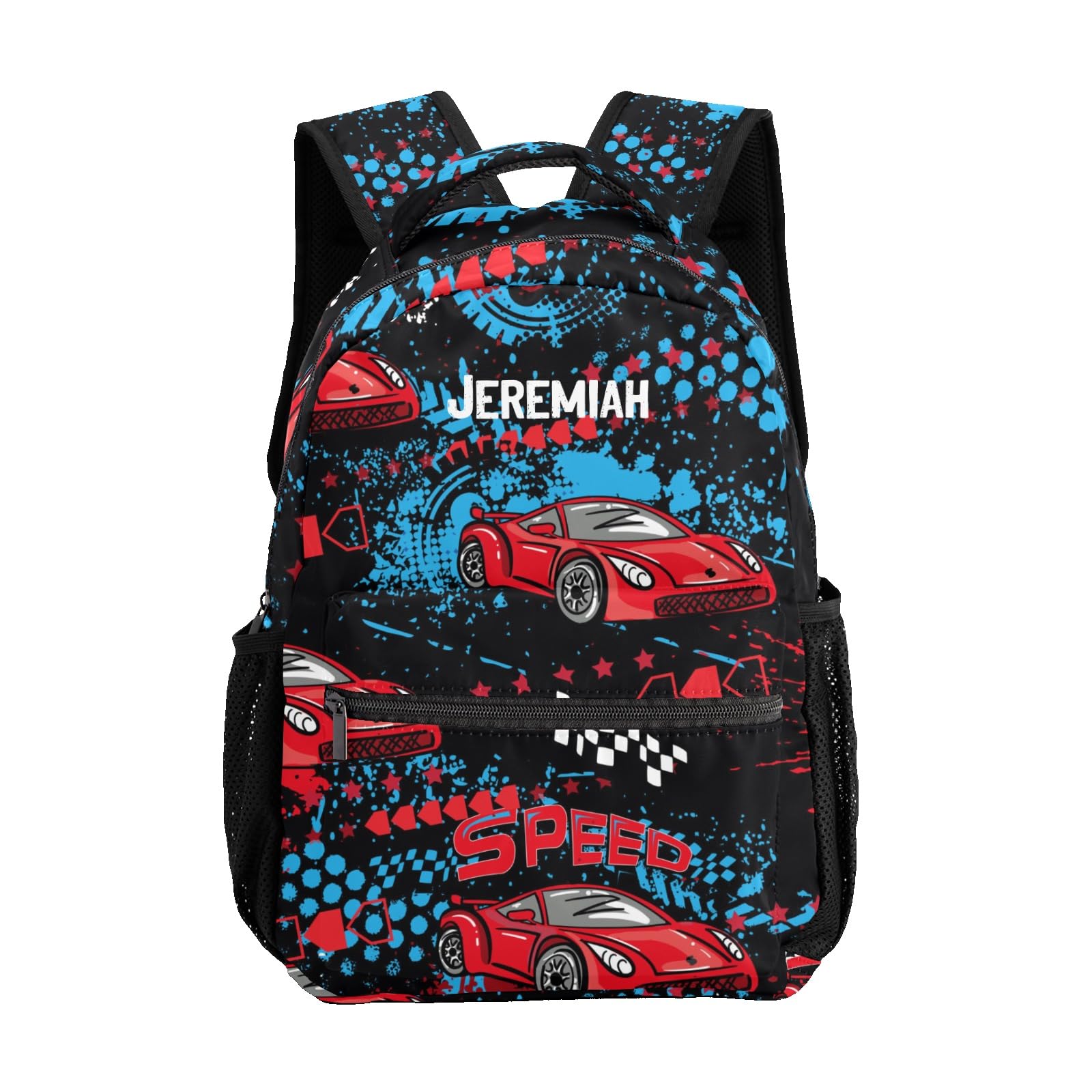 Eiis Unidesign Custom Speed Race Car Toddler Backpack for Boys Girls Preschool Bookbag Personalized Backpack for Kindergarten Children Nursery Daycare