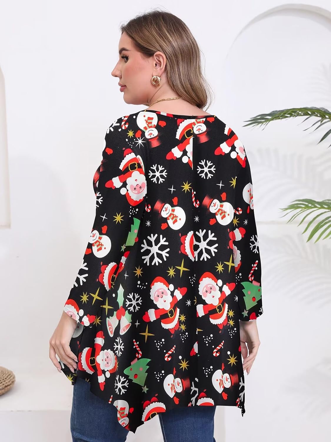 BELAROI Plus Size Tops for Women 3/4 Sleeve Tunic to Wear with Leggings Fall Shirts Casual Swing Blouse Loose Fit - Image 6