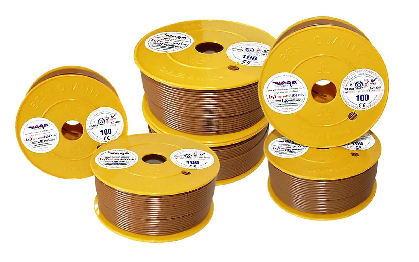 Przewód pojedynczy LGY/ H05V- K 1,00 mm2 100 m Kolor: brązowy