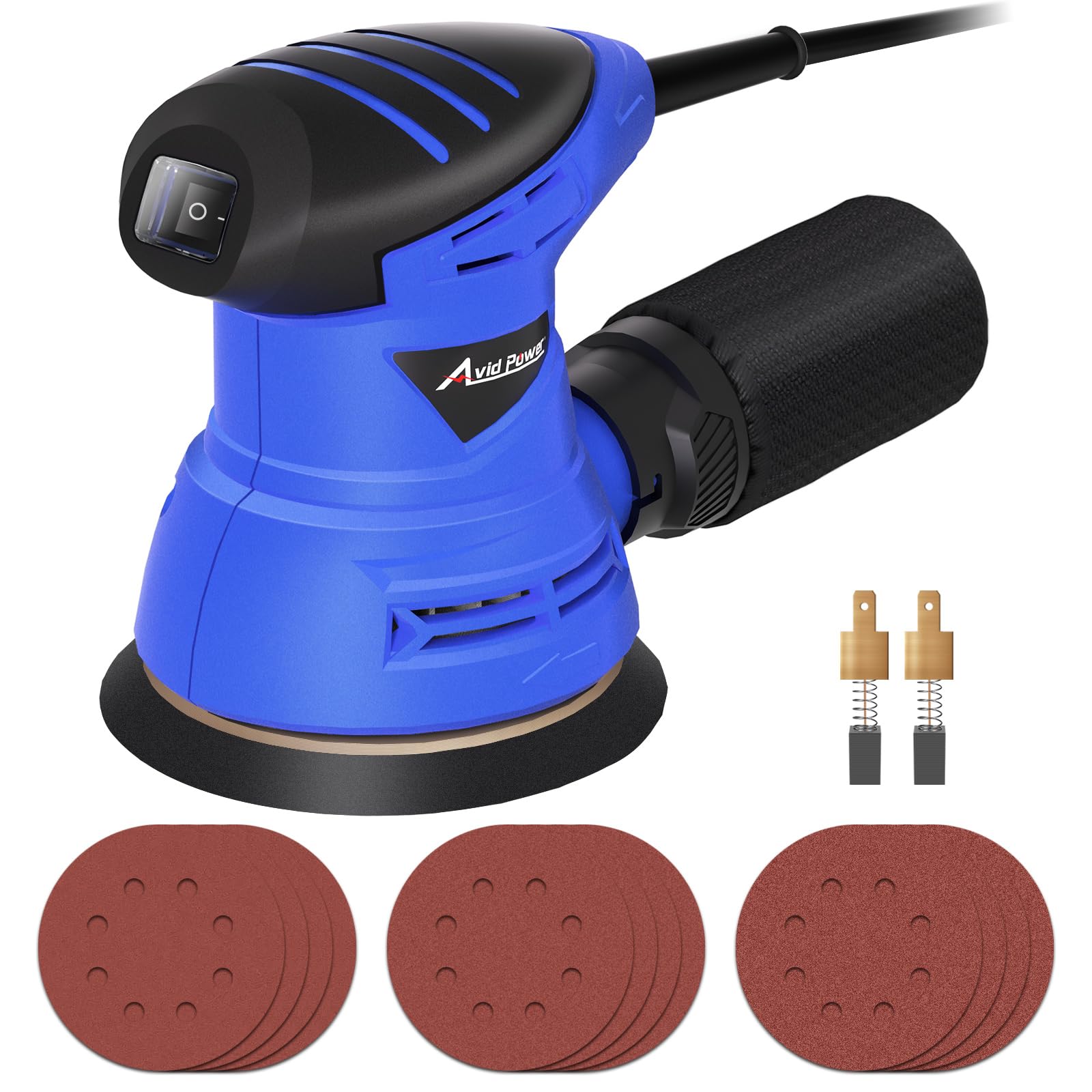 AVID POWER 5” Random Orbital Sander Tool Palm Sander for Woodworking