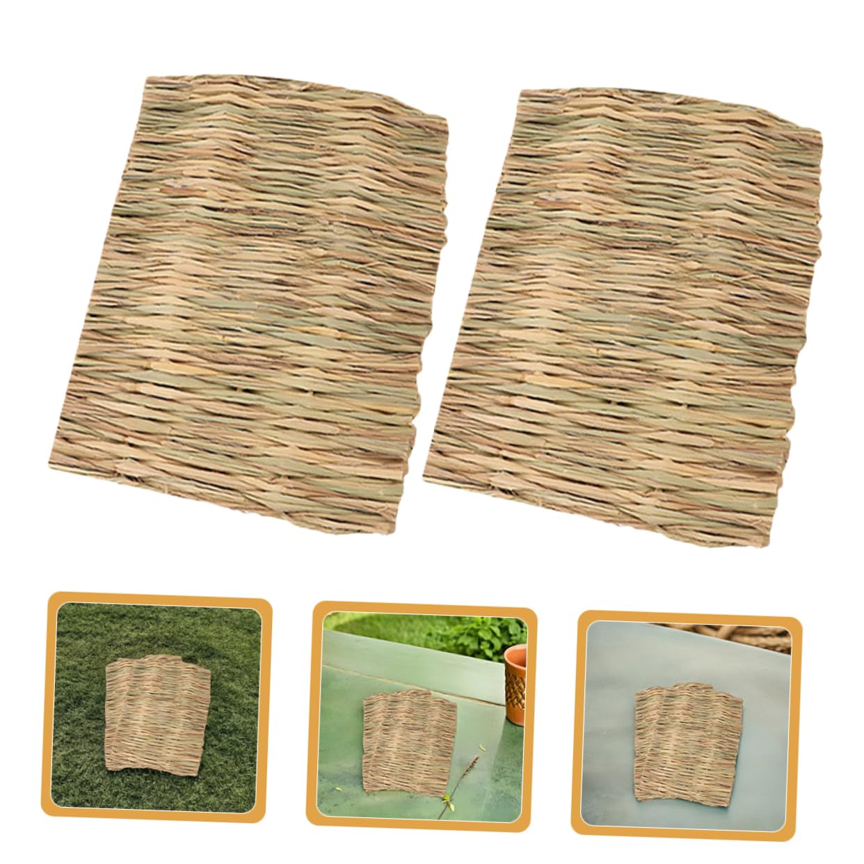 Milisten 2pièces Tapis De Foin Naturel pour Lapin Litière pour Petits Animaux Tapis De Lit pour Cage Lavable pour Animaux De Compagnie