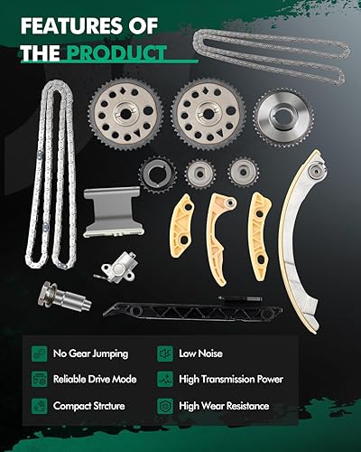 Miniatura 5 de SCITOO TK10422 TK10422BS - Juego de cadena de distribución del motor sustituye a Buick LaCrosse Regal Verano para Chevy Cavalier 2.2L 2.0L 2.4L