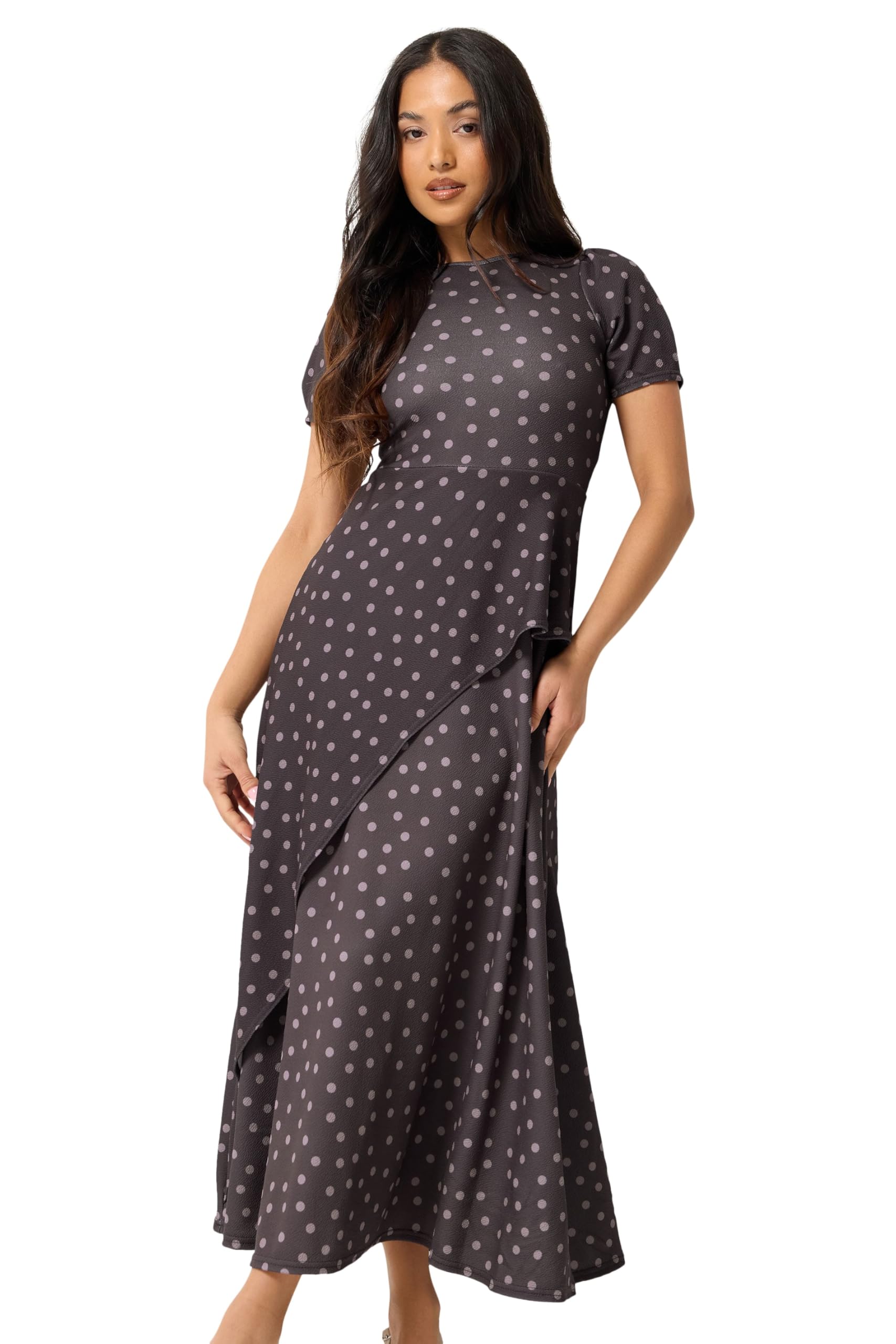 Pixiegirl Women's Chocolate Petite Spot Maxi Dress In Size 14