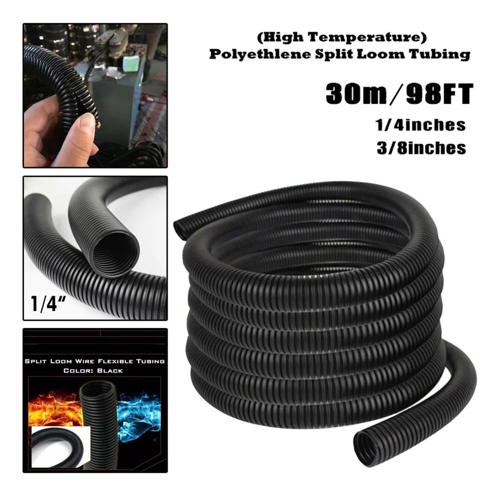 Cables, cables de manguera, Manguera roscada con aislamiento de PP, tubo corrugado de plástico(6.5mm)