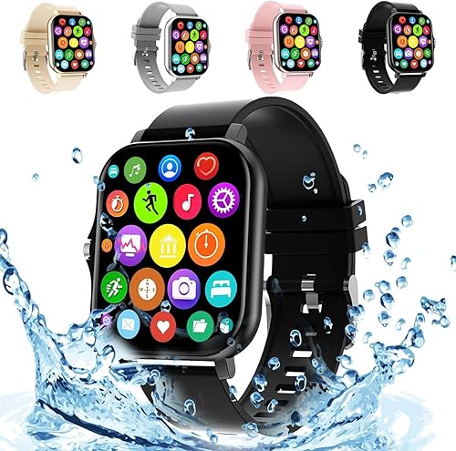Miniatura 9 de Reloj inteligente con texto y llamadas, compatible con iOS y Android, pantalla táctil HD de 1.7 pulgadas, pista de fitness, IP68 impermeable,