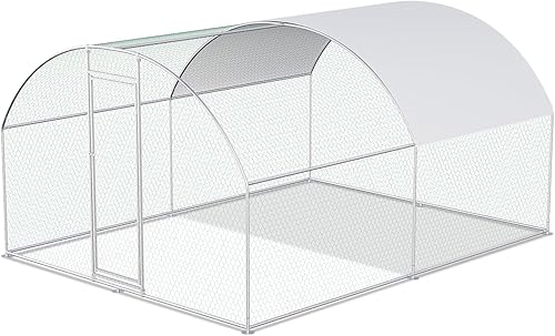 Miniatura 39 de Gallinero grande de metal para aves de corral, corral para conejos, casa de hábitat, gallinero en forma de espira con cubierta impermeable y anti-UV