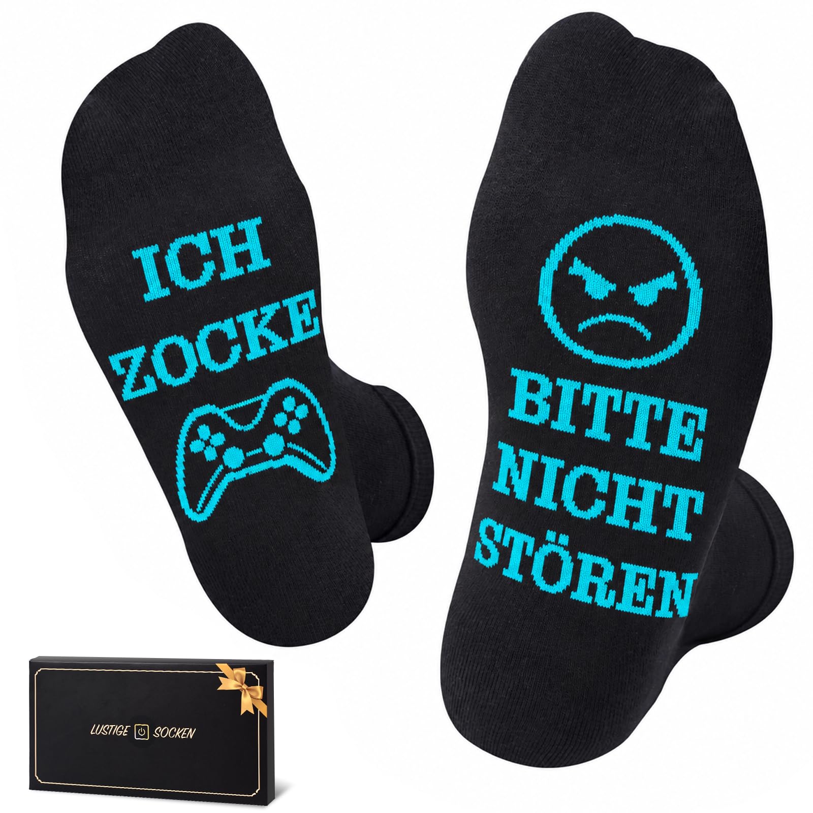 Stoeury Lustige Socken Herren, Bitte Nicht Stören Ich Zocke, Gamer Geschenk | Zocker Socken 39–46, Spruch Verblasst Nicht, Geschenk für Männer, Adventskalender Füllung 2026, Weihnachten, Geburtstag