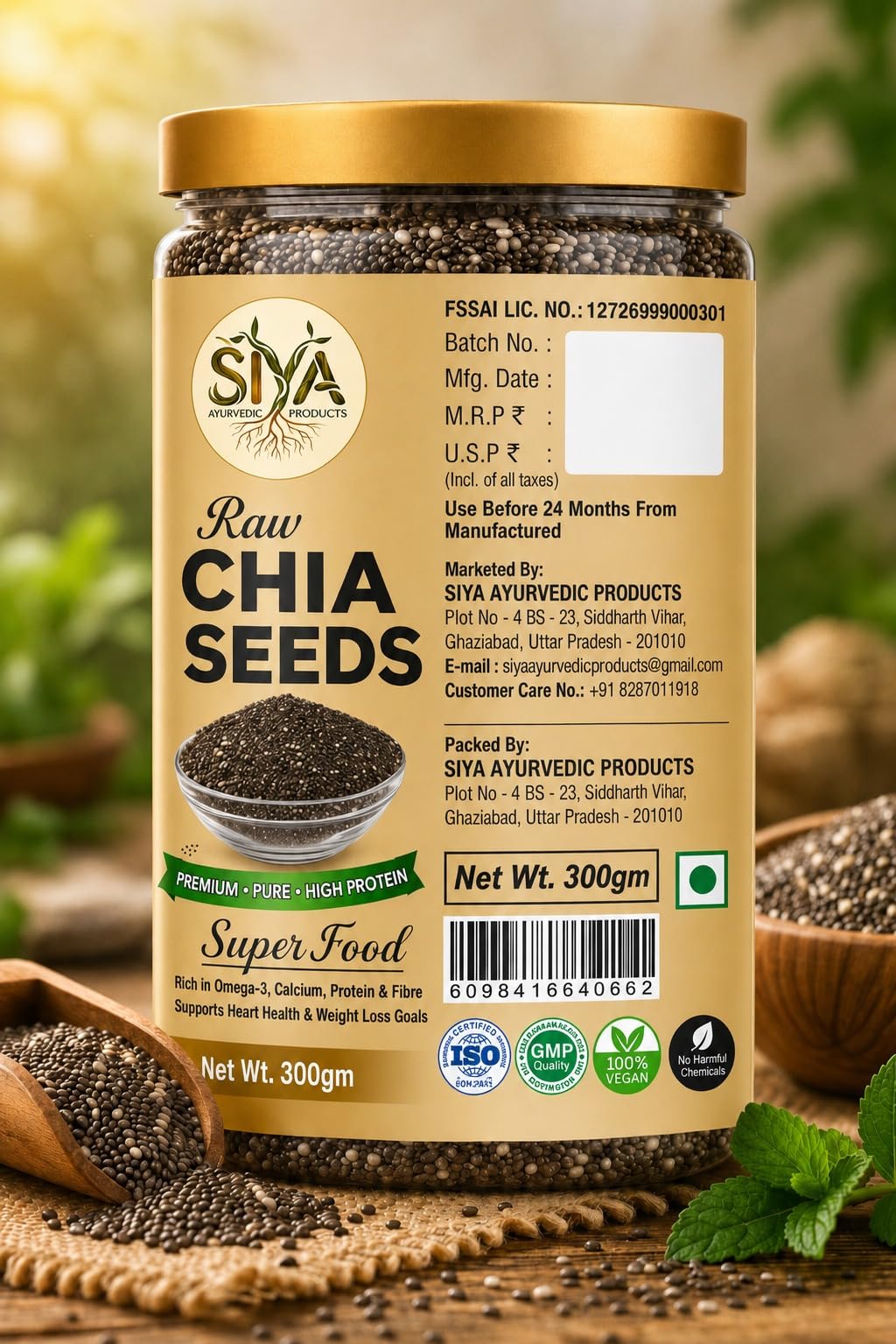 Siya Premium Raw Chia Seeds 300g - Raw Seeds for Eating | Chia seeds | Non GMO | Seeds for Weight Management | Diet Food | Rich in Fibre and Calcuim 4