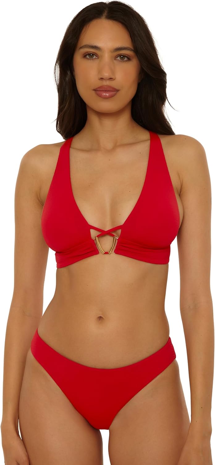 Becca Women's Riviera Halter Bikini Top, Adjustable, Tie Back, Swimwear Separates for Women