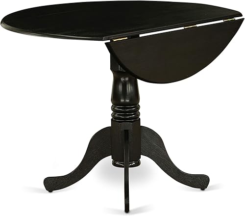 Miniatura 5 de East West Furniture DLGA5-ABK-24 - Juego de mesa y sillas de cocina de 5 piezas, incluye una mesa de comedor redonda con gotas y 4 sillas de comedor
