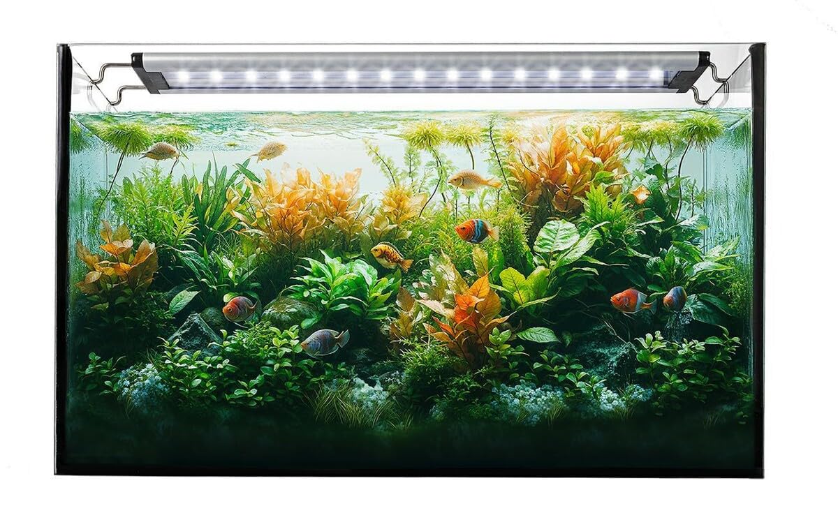 HAPPET Aquarium LED Beleuchtung 38W 142 cm – AquaLED Aquariumlampe 2400 lm 8000K, Pflanzenlicht mit weißem Licht Aquarien von 144–167 cm, IPX4. Sparen Sie bis zu 60% Stromkosten.