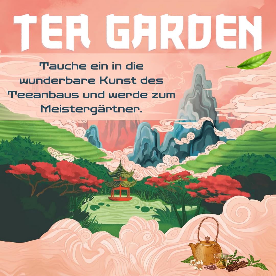 HUCH!, Tea Garden, Gesellschaftsspiele, Strategisches Teeanbau-Abenteuer, Erlebe die Faszination der Teeverarbeitung, Perfekt für Familienabende, Für 2-4 Spieler ab 12 Jahren