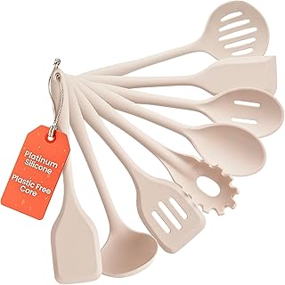 Conjunto de utensílios de cozinha de silicone platinado não tóxico, 8 peças Ziruma