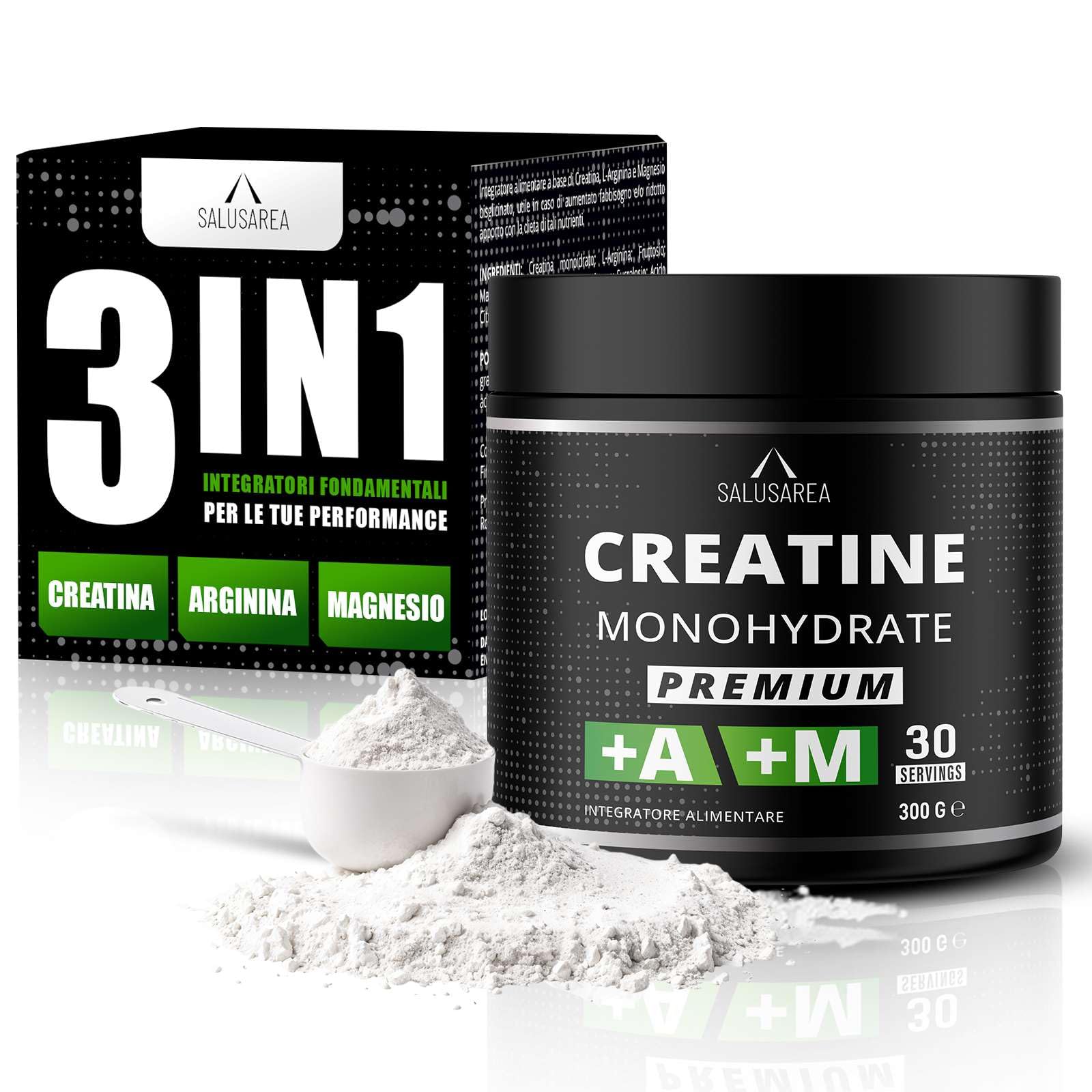 Creatina Monoidrata 3 in 1 con L-Arginina e Magnesio