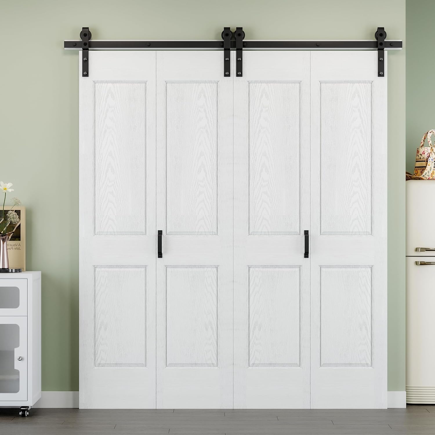 48x84 4-panel Bifold Barn Door with Track Kit