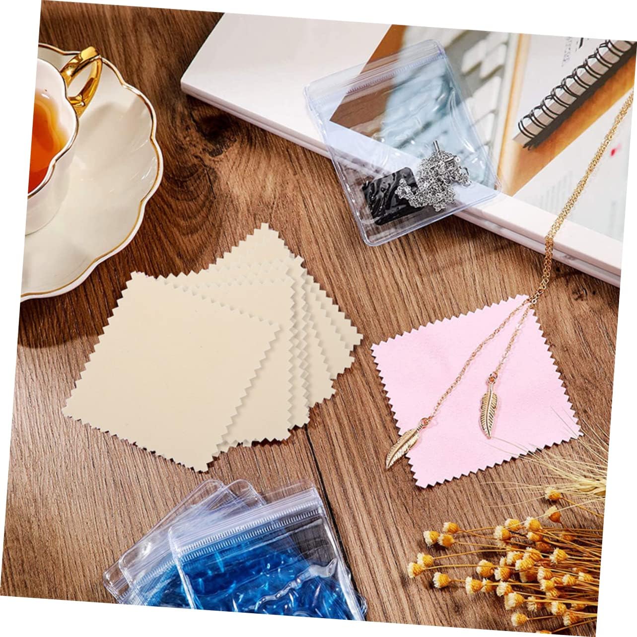 Ipetboom Jewelry Cleaning Cloth Silver Polish Flannel Ring Silver Cleaner Polishing Silver Cleaning Cloth image 3