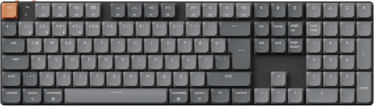 Keychron K5 Max 100% RGB Turkish Red Switch Wireless Carbon Black Mechanical Keyboard