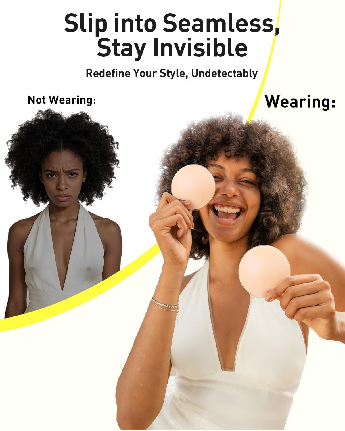 Niidor Nipple Covers for Women - Non Adhesive Seamless Silicone Nipple Pasties Reusable - Grippy Not Sticky Breast Petals - Image 3